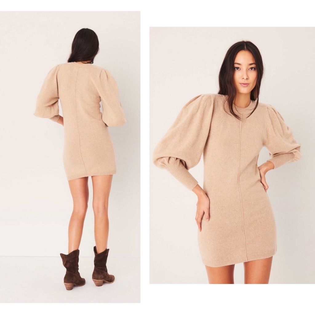 Nwt Ba&Sh Nancy Puffed Sleeve Mini Sweater Dress